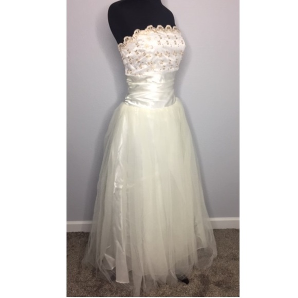 FIESTA Strapless Satin & Tulle Ankle Length Gown - Picture 3 of 5